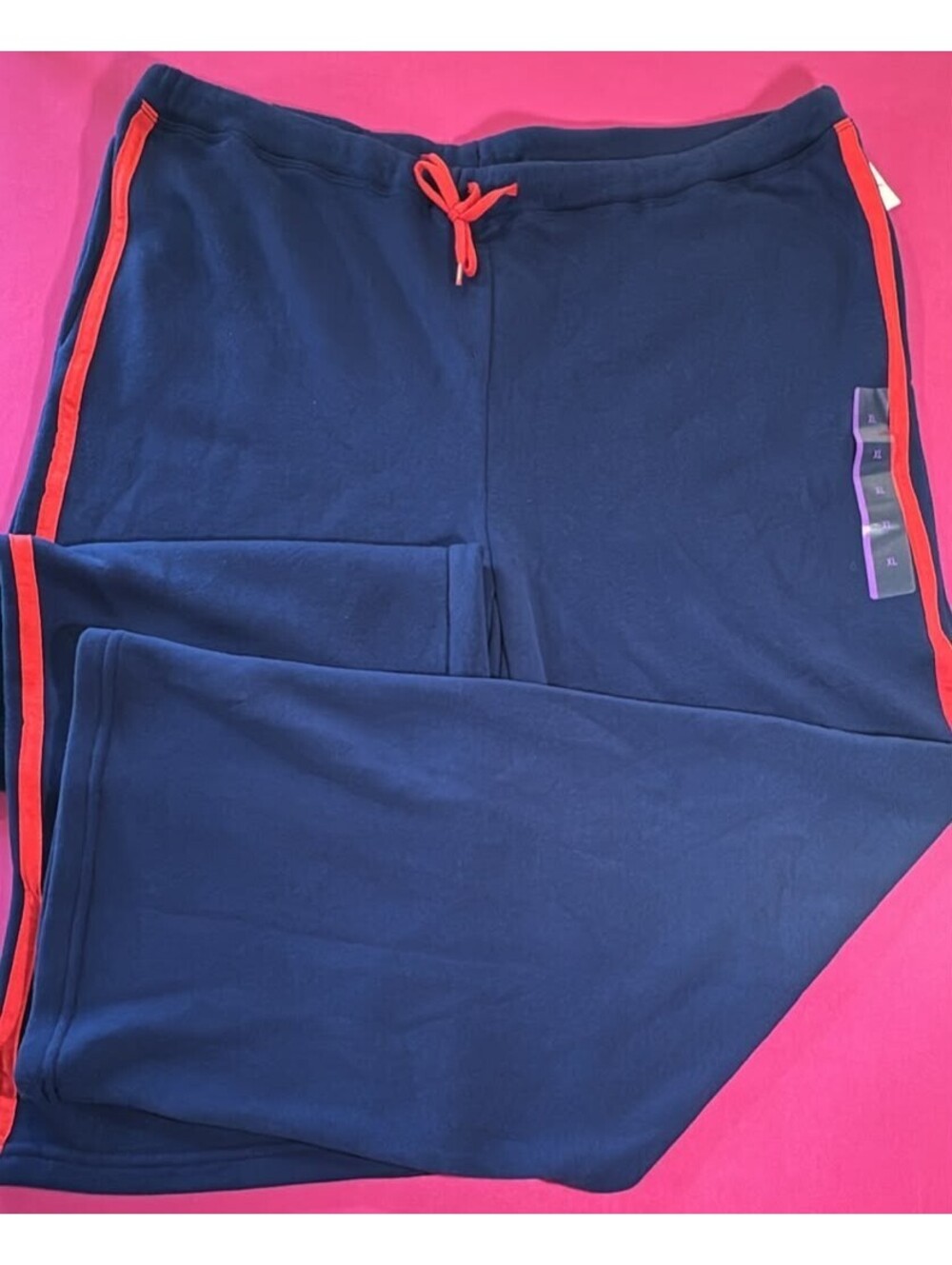 Zoe + Liv Medieval Blue Sweatpants Size XL – Red Trim Drawstring Lounge Pants